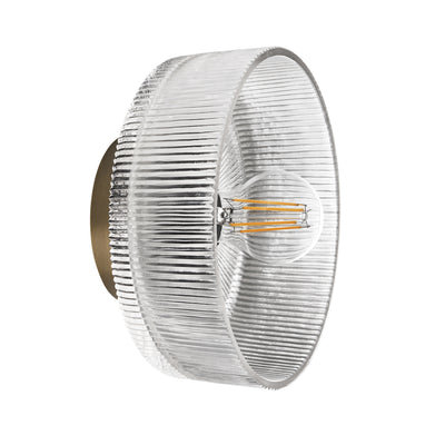 Ribbed Glass Dish Wall Diffuser - 8 Inch - Clear - Diffuser Wall Lights - Industville Lighting UK