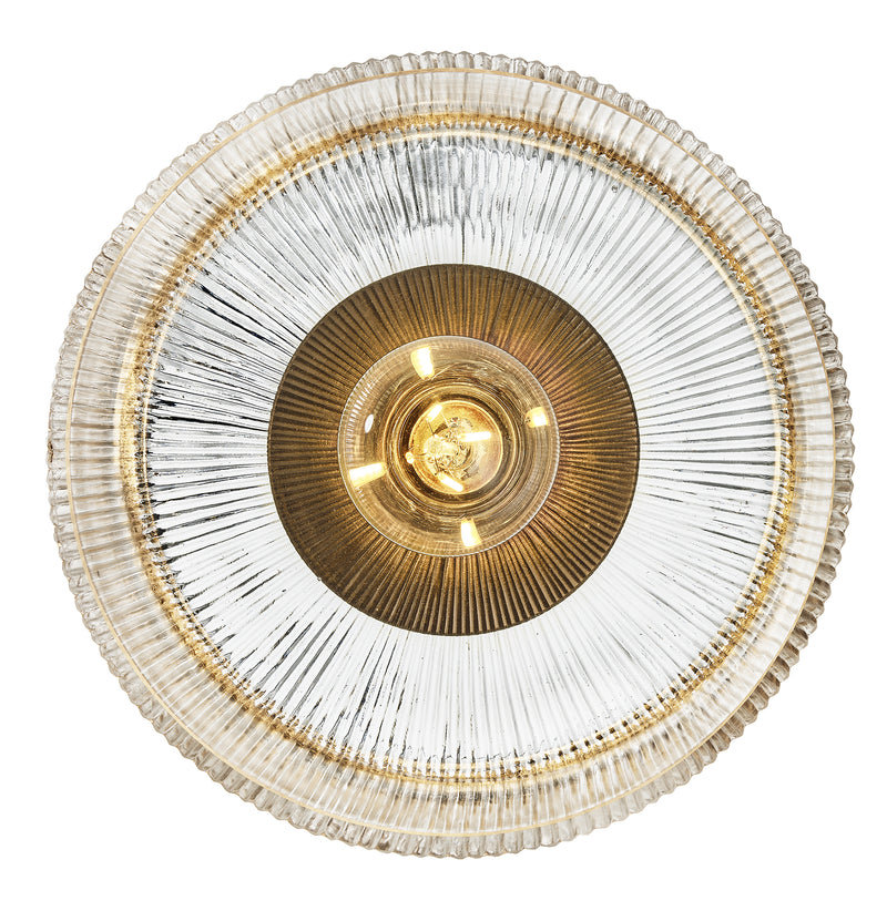 Ribbed Glass Dish Wall Diffuser - 8 Inch - Clear - New In Lighting - Industville Lighting UK