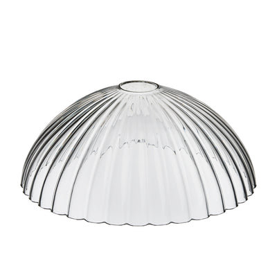 Glass Ribbed Dome - 12 Inch - Clear - Shade Only - Lighting Shades & Lampshades - Industville Lighting UK