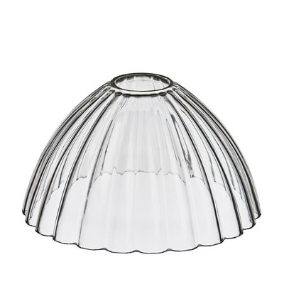 Glass Ribbed Dome - 8 Inch - Clear - Shade Only - Lighting Shades & Lampshades - Industville Lighting UK