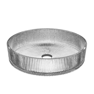 Glass Ribbed Dish - 12 Inch - Clear - Shade Only - Build Your Own Light - Industville Lighting UK