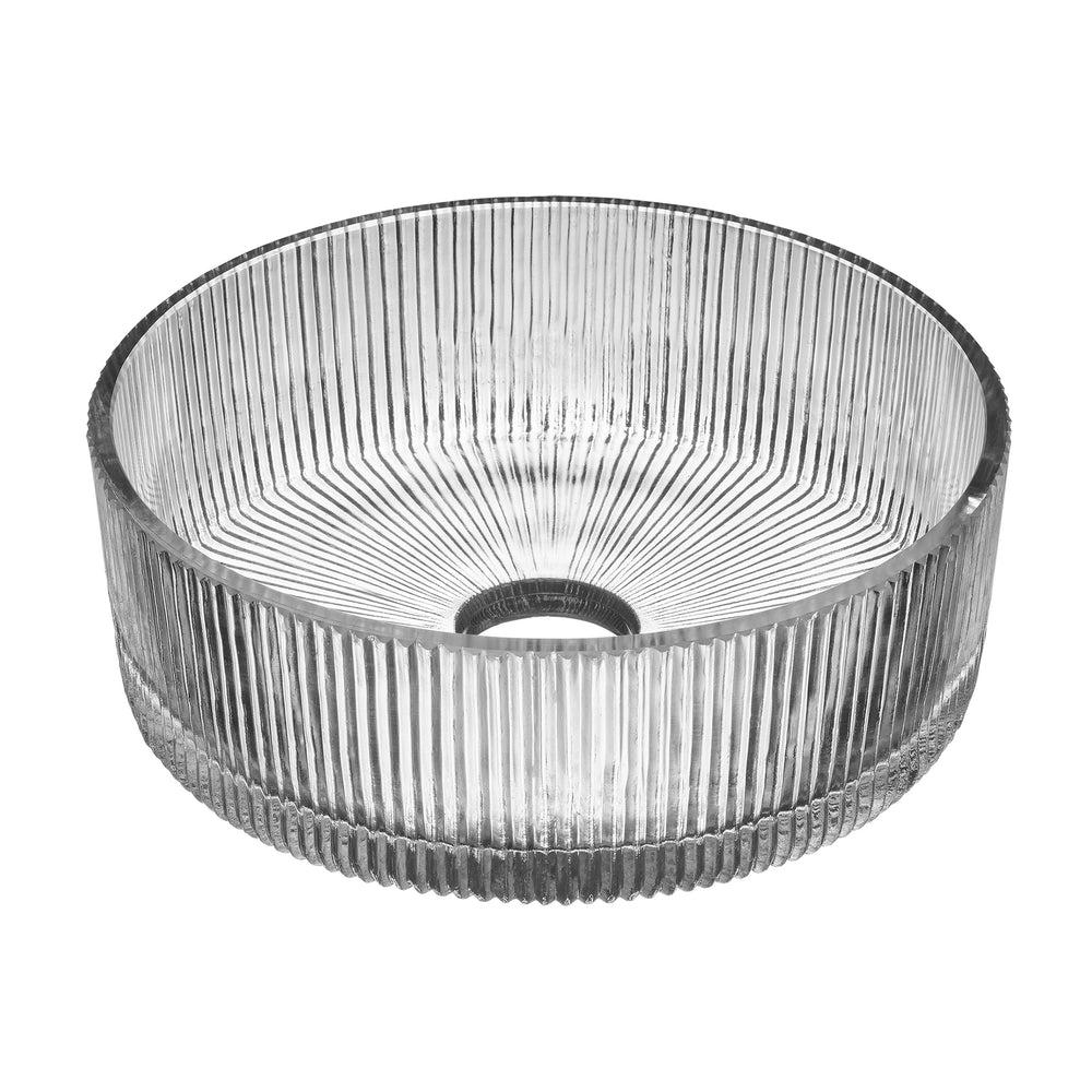 Clear Glass Ribbed Dish Shade in 8 Inch