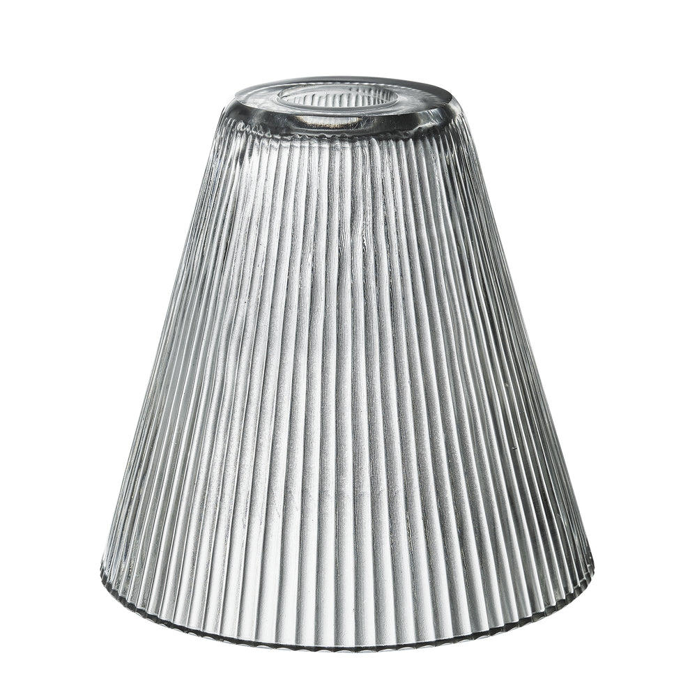 Ribbed Clear Glass Funnel Shade in 8 Inch
