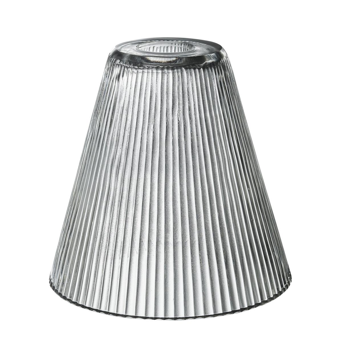 Ribbed Clear Glass Funnel Shade in 8 Inch