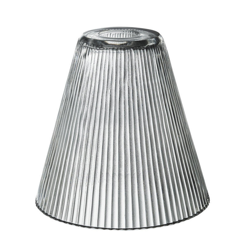 Ribbed Clear Glass Funnel Shade in 8 Inch