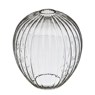Glass Ribbed Tulip - 9 Inch - Clear - Shade Only - Lighting Shades & Lampshades - Industville Lighting UK