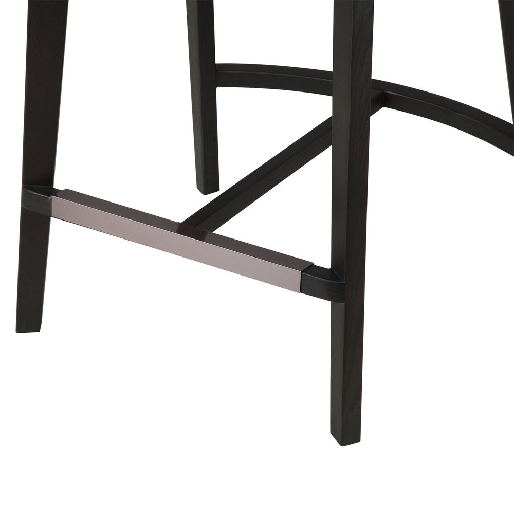 Hamble Counter Height Stool Close up of Black Wooden Frame