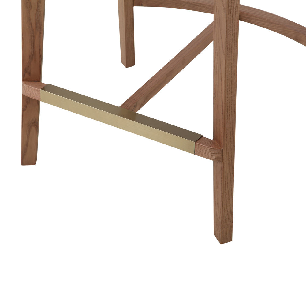 Hamble Counter Height Stool Close up of Natural Wooden Frame