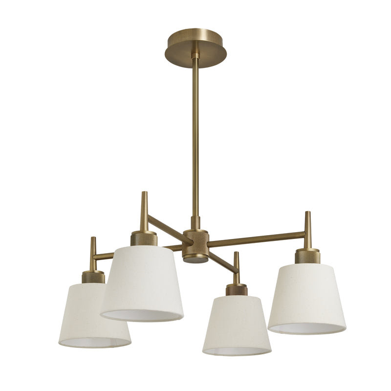 Henley 4 Arm Pendant Light - Natural Cotton Shades - Voucher Applicable - Industville Lighting UK