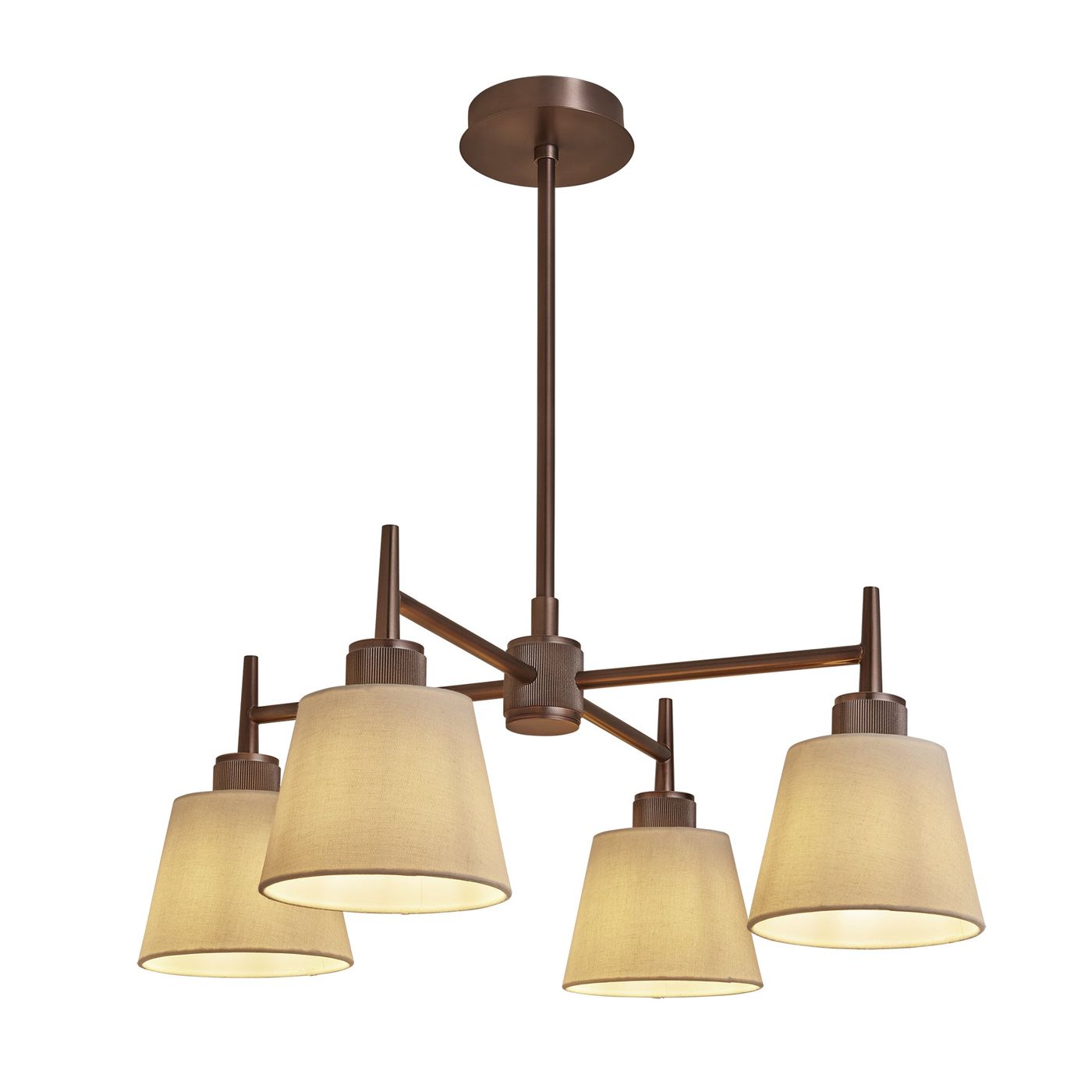 Henley 4 Arm Pendant Light - Natural Cotton Shades