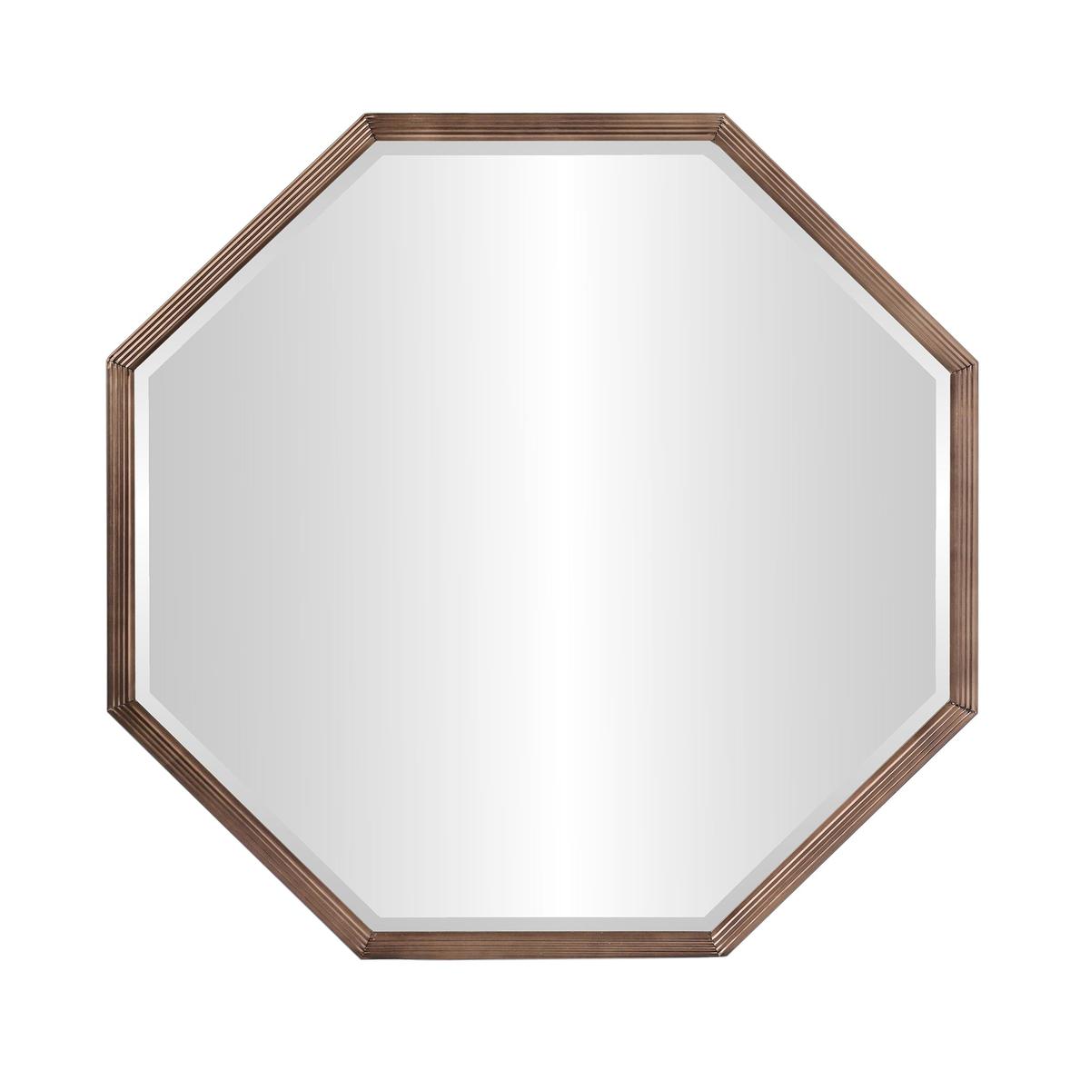 Henley octagonal wall mirror with bronze frame, 33-inch