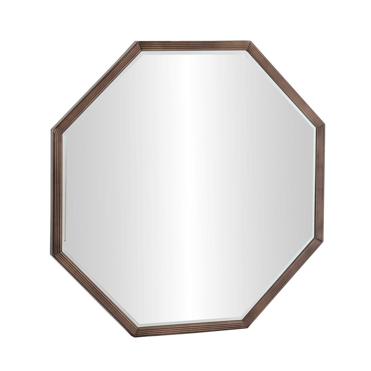 Henley octagonal wall mirror with bronze frame, 33-inch