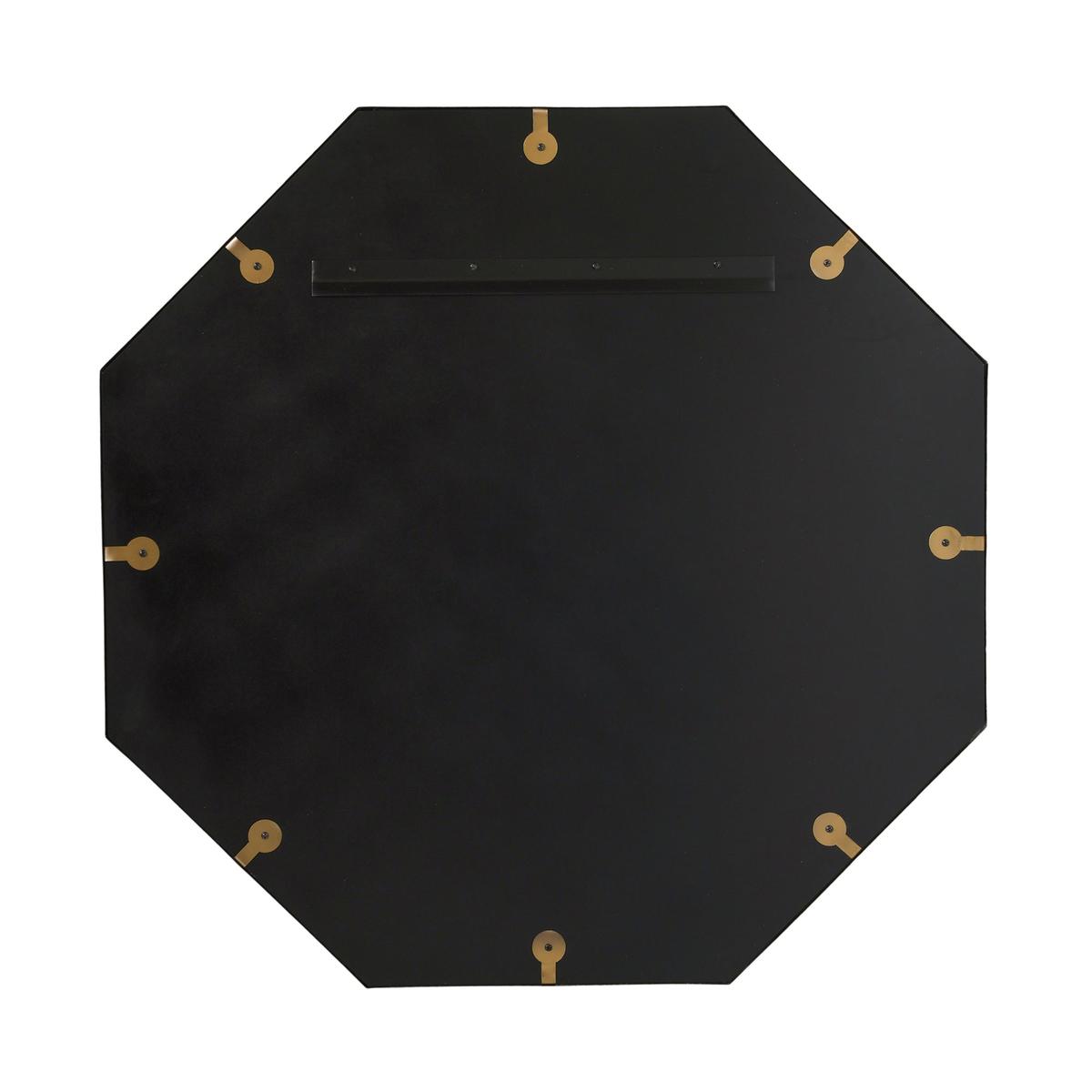 Back of Henley octagonal wall mirror with bronze frame, 33-inch