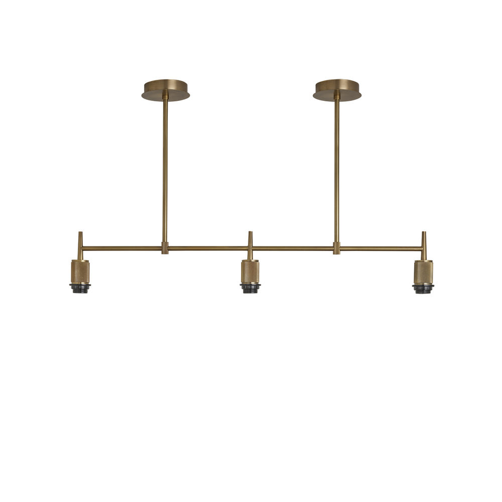 Henley Triple Bar Pendant Light Holder in Brass, Product Code HE-P-TR-B-EM-M-NC-GT