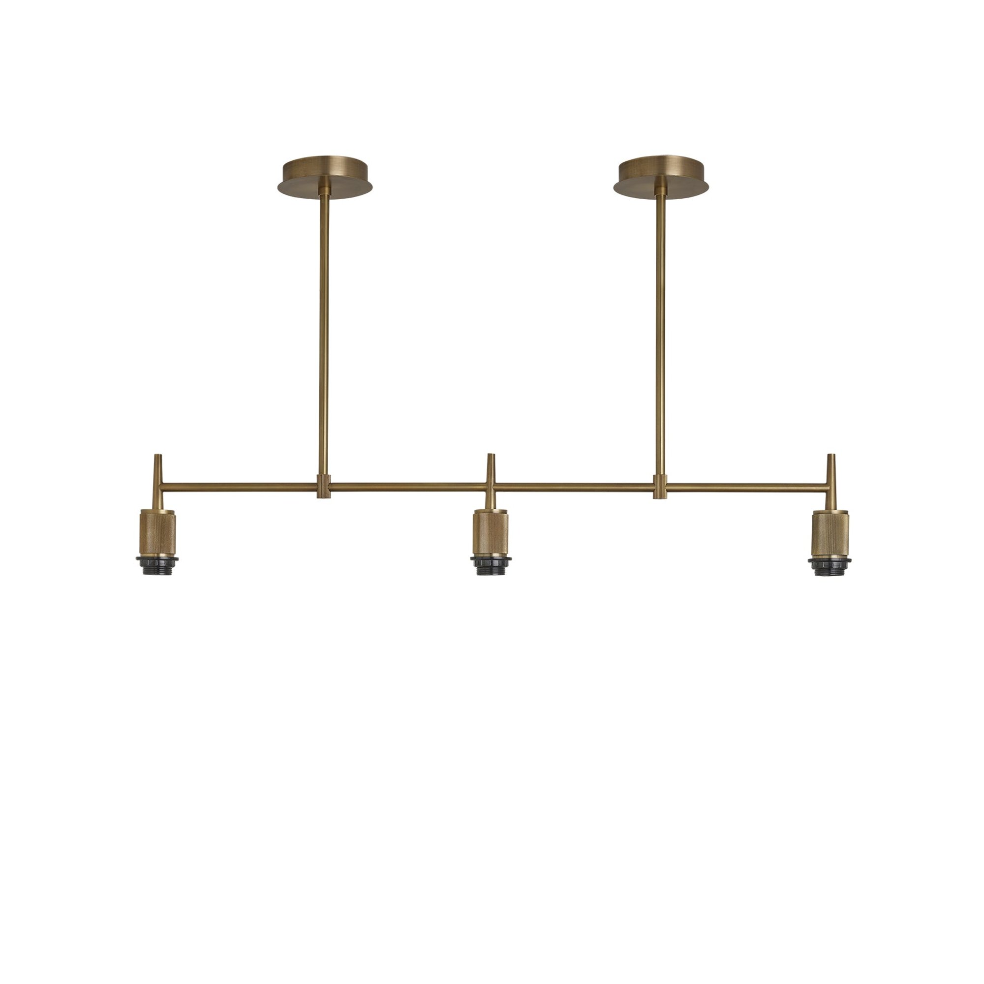 Henley Triple Bar Pendant Light Holder in Brass, Product Code HE-P-TR-B-EM-M-NC-GT