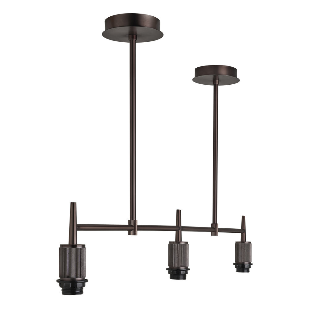 Henley Triple Bar Pendant Light Holder in Bronze, Product Code HE-P-TR-BZ-EM-M-NC-GT