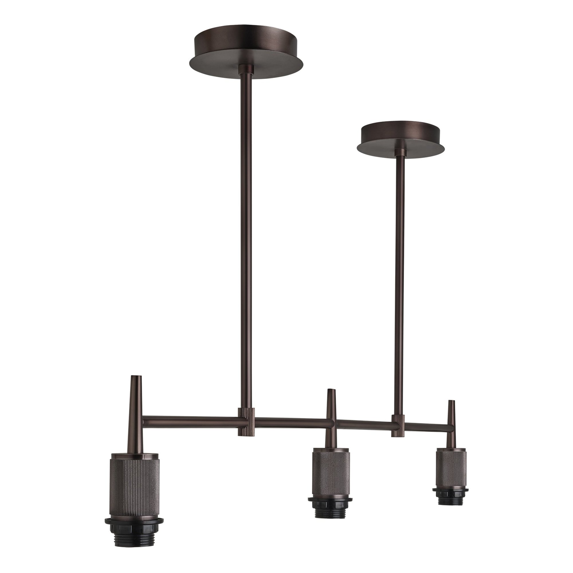 Henley Triple Bar Pendant Light Holder in Bronze, Product Code HE-P-TR-BZ-EM-M-NC-GT