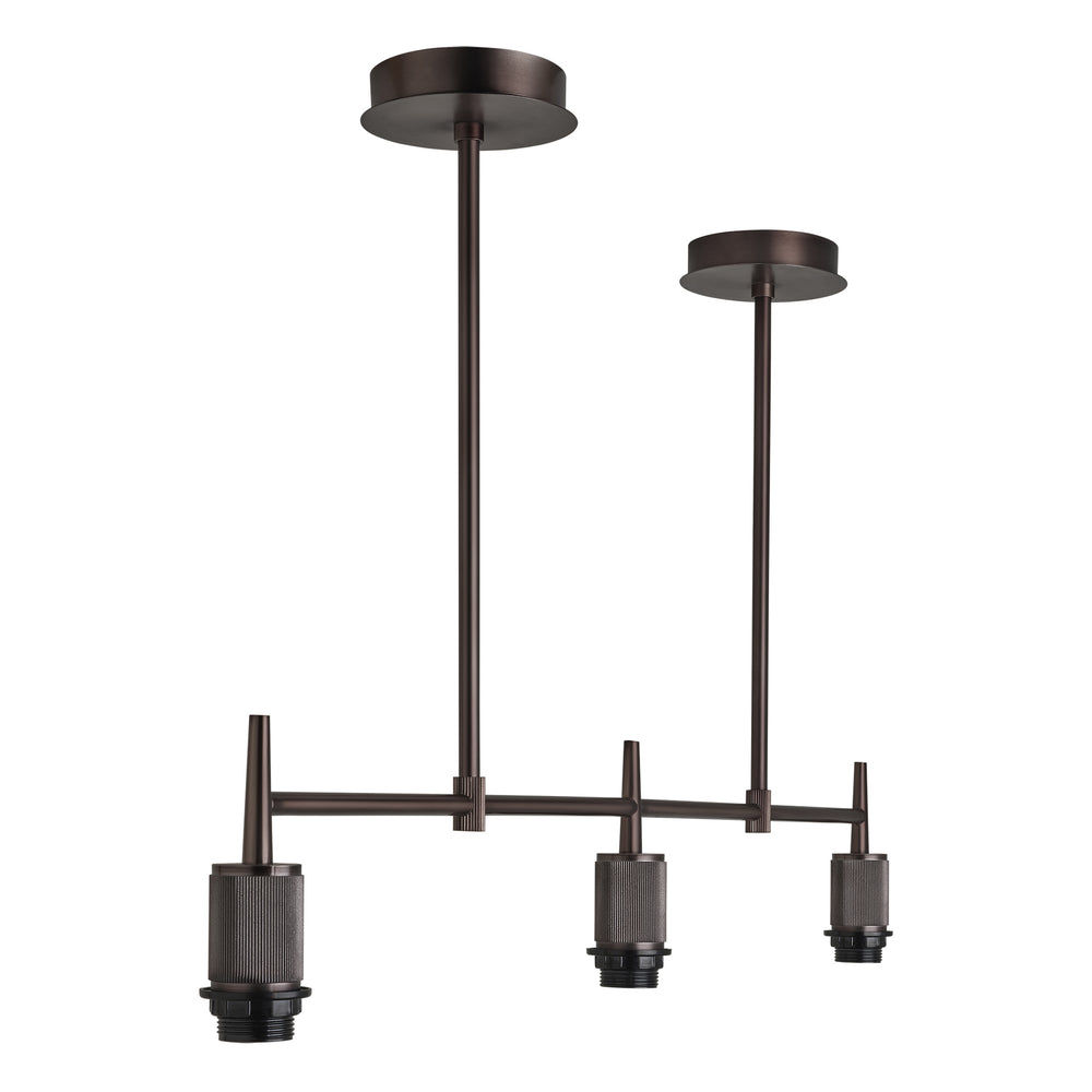 Henley Triple Bar Pendant Light Holder in Bronze, Product Code HE-P-TR-BZ-EM-M-NC-GT