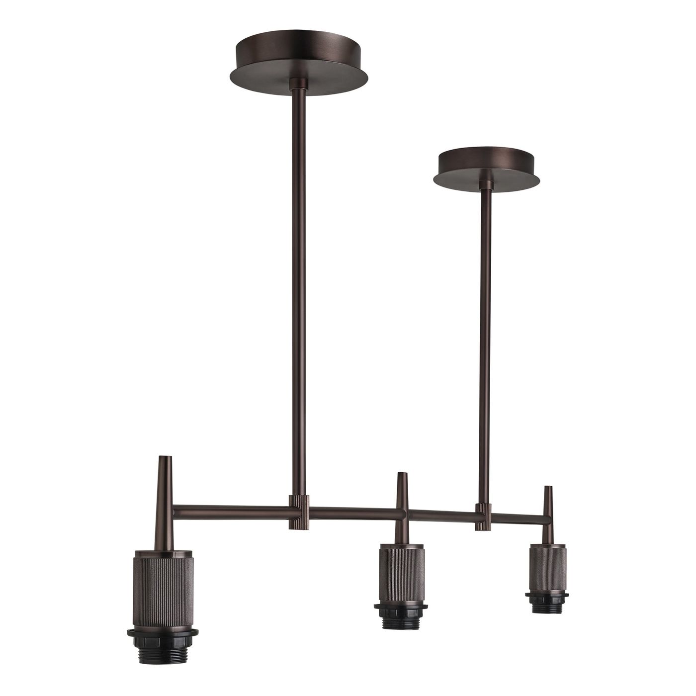 Henley Triple Bar Pendant Light Holder in Bronze, Product Code HE-P-TR-BZ-EM-M-NC-GT