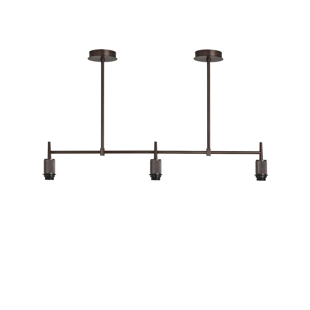 Henley Triple Bar Pendant Light Holder in Bronze, Product Code HE-P-TR-BZ-EM-M-NC-GT