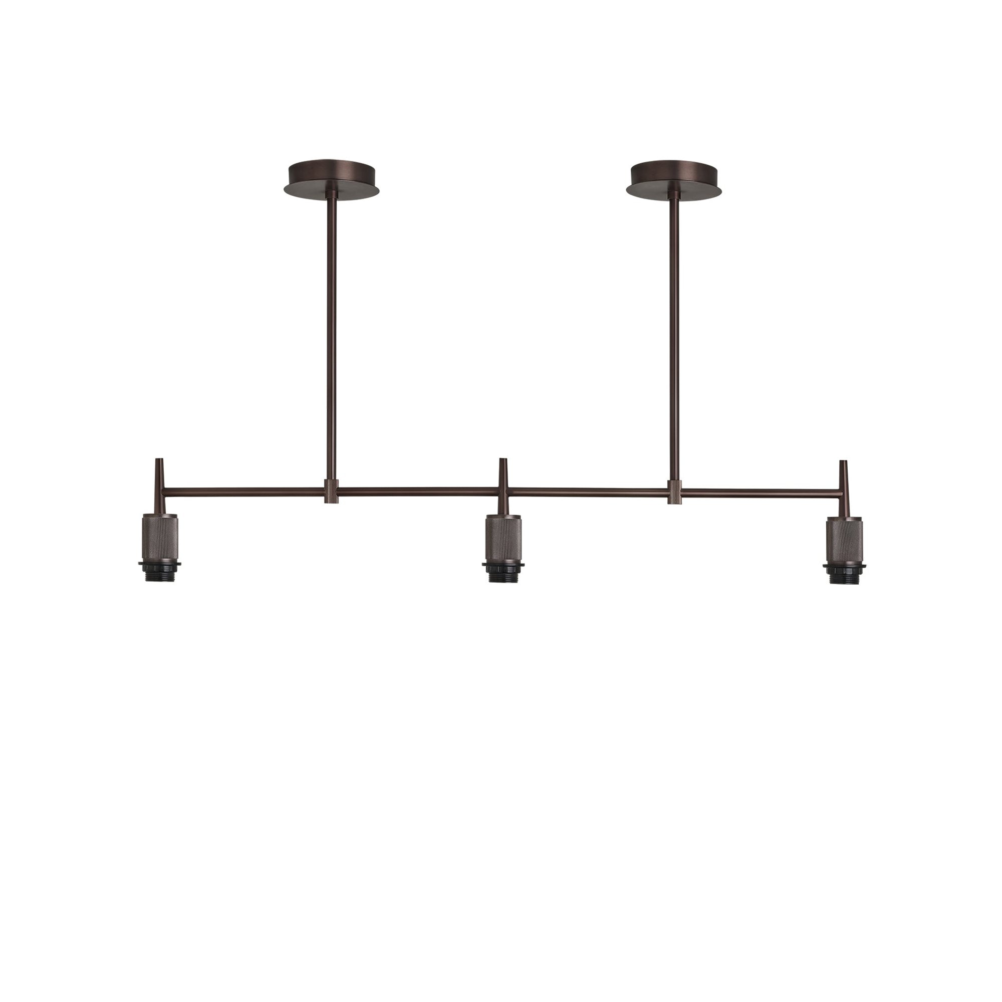Henley Triple Bar Pendant Light Holder in Bronze, Product Code HE-P-TR-BZ-EM-M-NC-GT