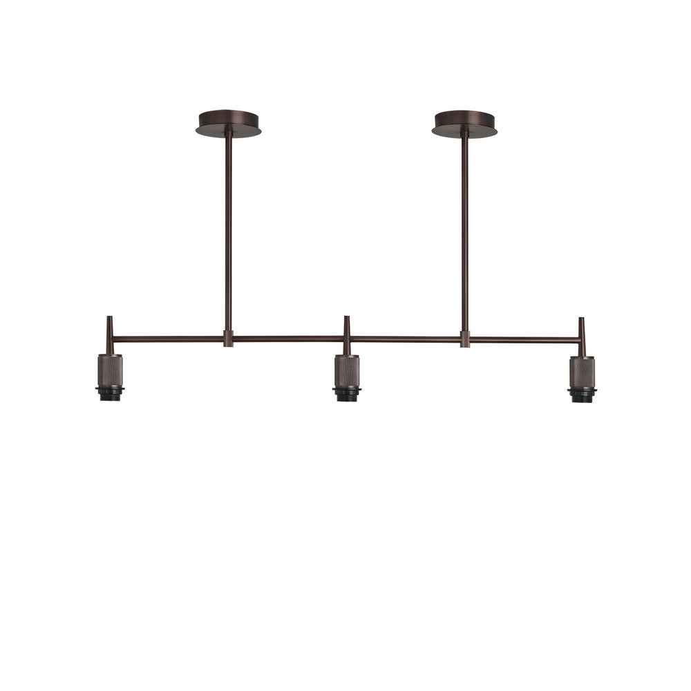 Henley Triple Bar Pendant Light Holder in Bronze, Product Code HE-P-TR-BZ-EM-M-NC-GT