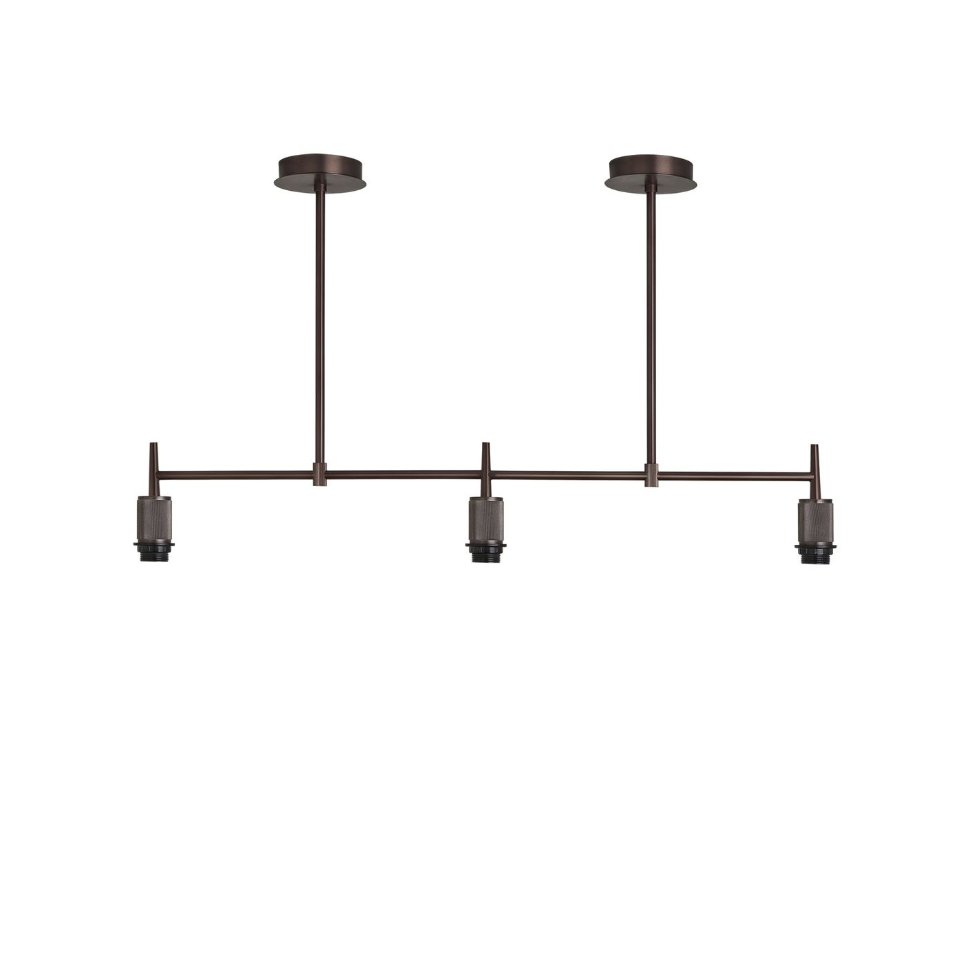 Henley Triple Bar Pendant Light Holder in Bronze, Product Code HE-P-TR-BZ-EM-M-NC-GT