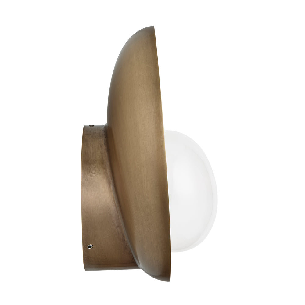 Hayle Outdoor & Bathroom Round Diffuser Wall Light in Brass
