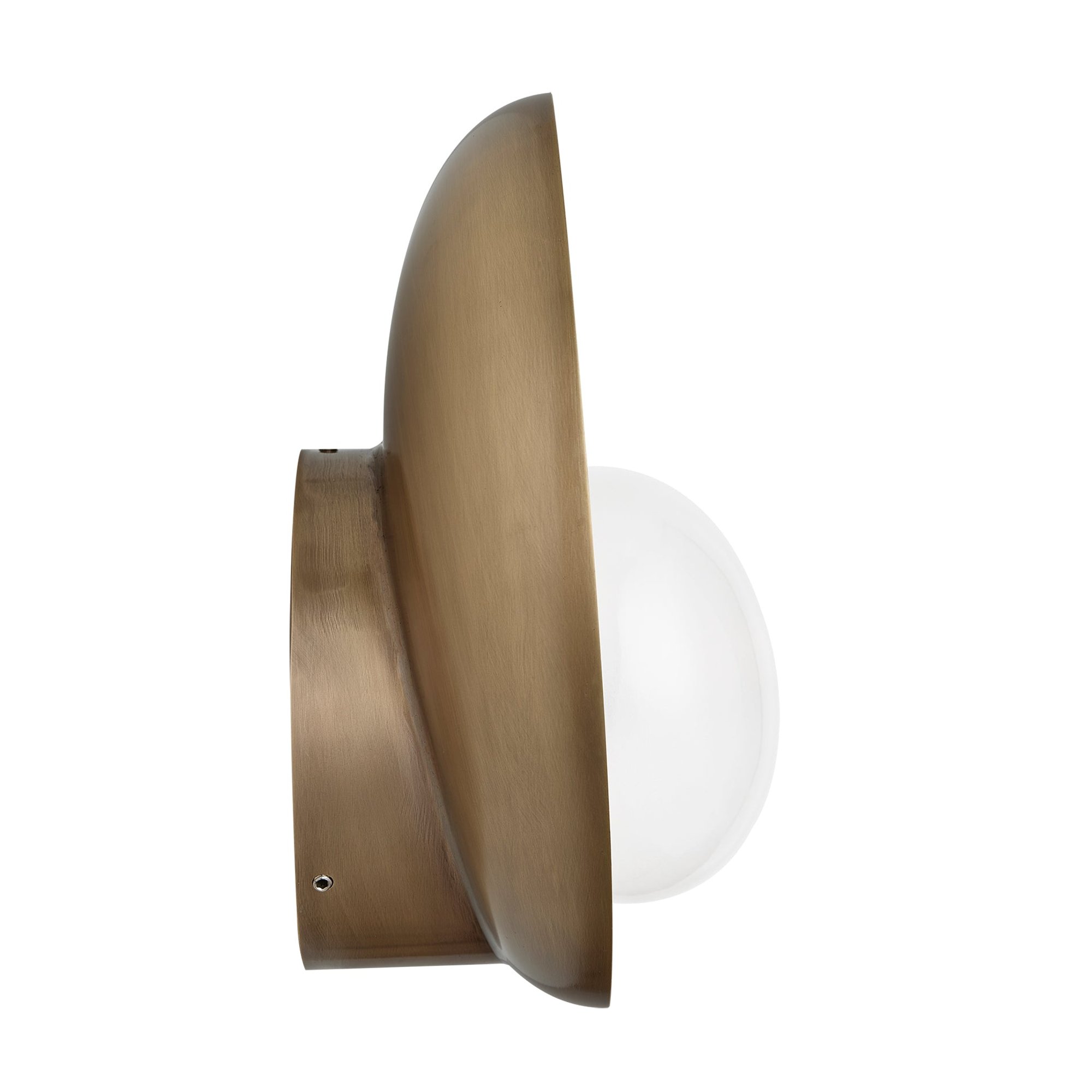 Hayle Outdoor & Bathroom Round Diffuser Wall Light in Brass