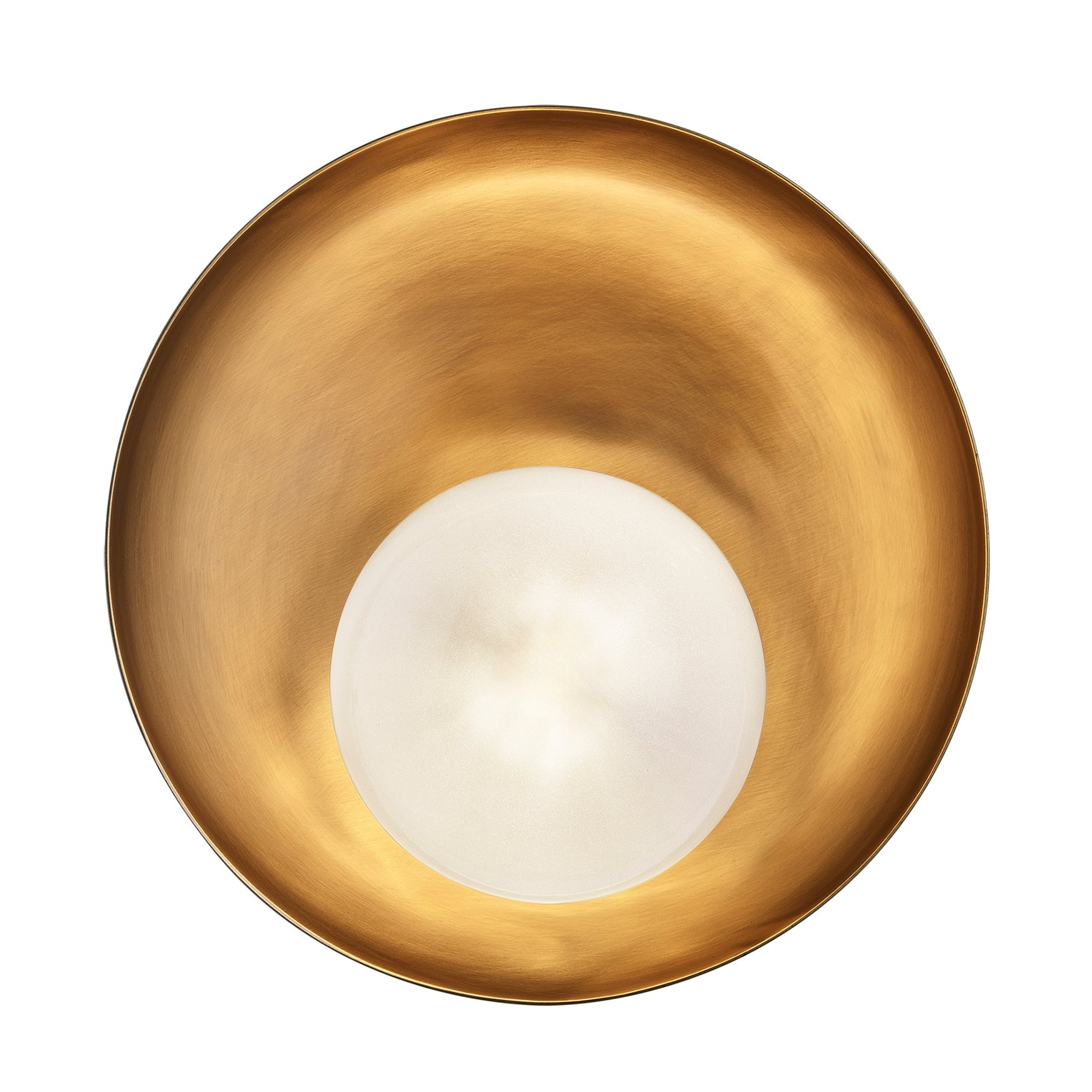 Hayle Outdoor & Bathroom Round Diffuser Wall Light in Brass