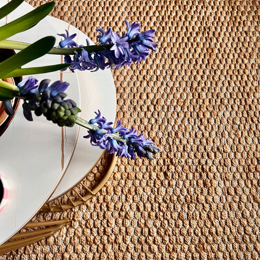 Hale Hand Woven Jute Rug in Natural & Cream with Measurements 170 x 240 cm, Product Code RG-1-HWJ-N-CR-L