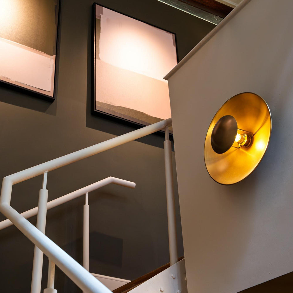 Brass Boston Round Metal Diffuser Wall Light Flush Mount  in 17 inch, Product code is BO-MD-WLFM17-B