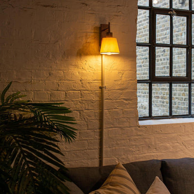 Henley Wall Light - Natural Cotton Shade - Natural Fibre, Wood & Stone Lights - Industville Lighting UK