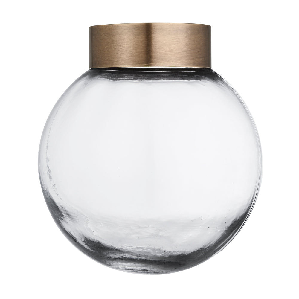 Glass Globe Brooklyn Outdoor & Bathroom Globe Pendant Light - brass ring