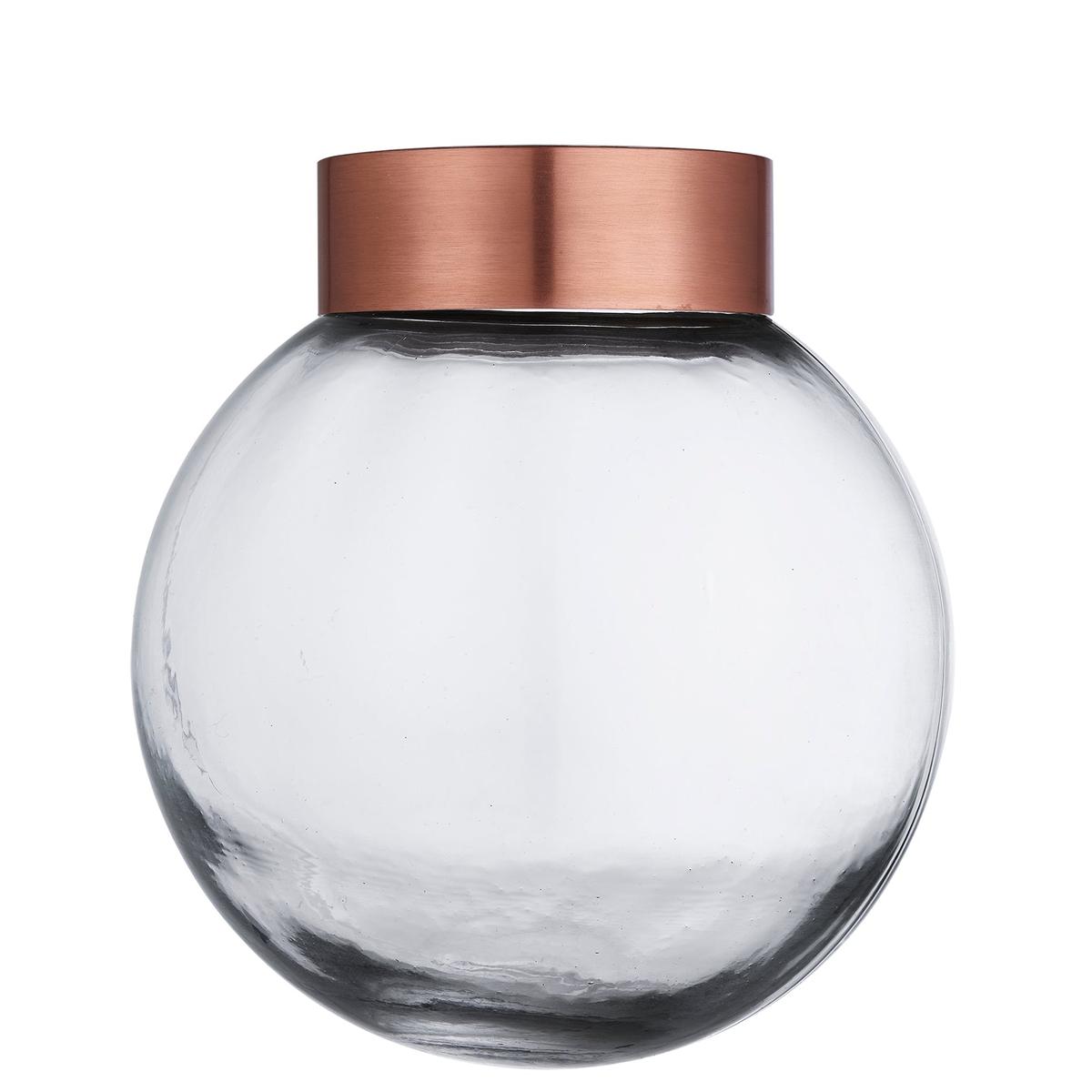 Outdoor clear glass globe tube with copper ring