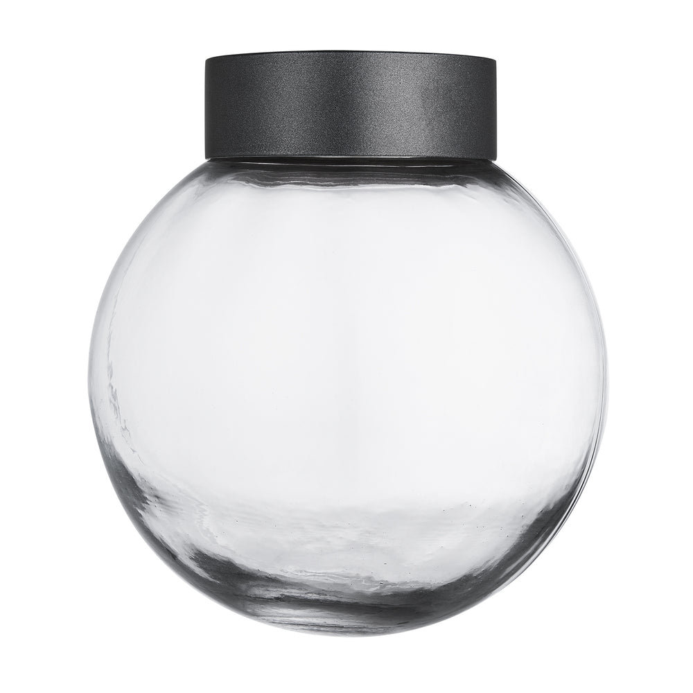 Glass Globe Brooklyn Outdoor & Bathroom Globe Pendant Light - pewter ring