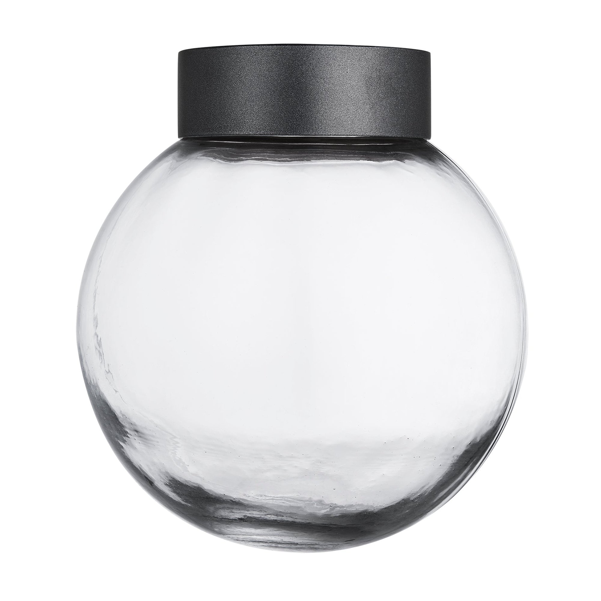 Outdoor clear glass globe tube with pewter ring