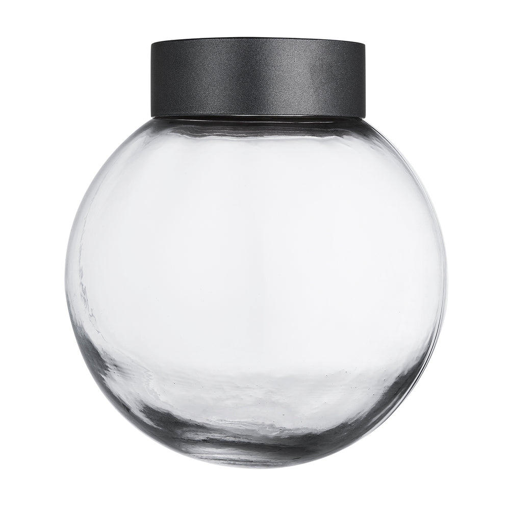 Glass Globe Brooklyn Outdoor & Bathroom Globe Pendant Light - pewter ring