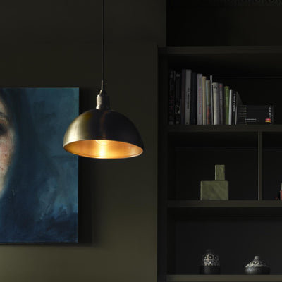Noho Dome Pendant Light - 12 Inch - Brass Holder - New In Lighting - Industville Lighting UK