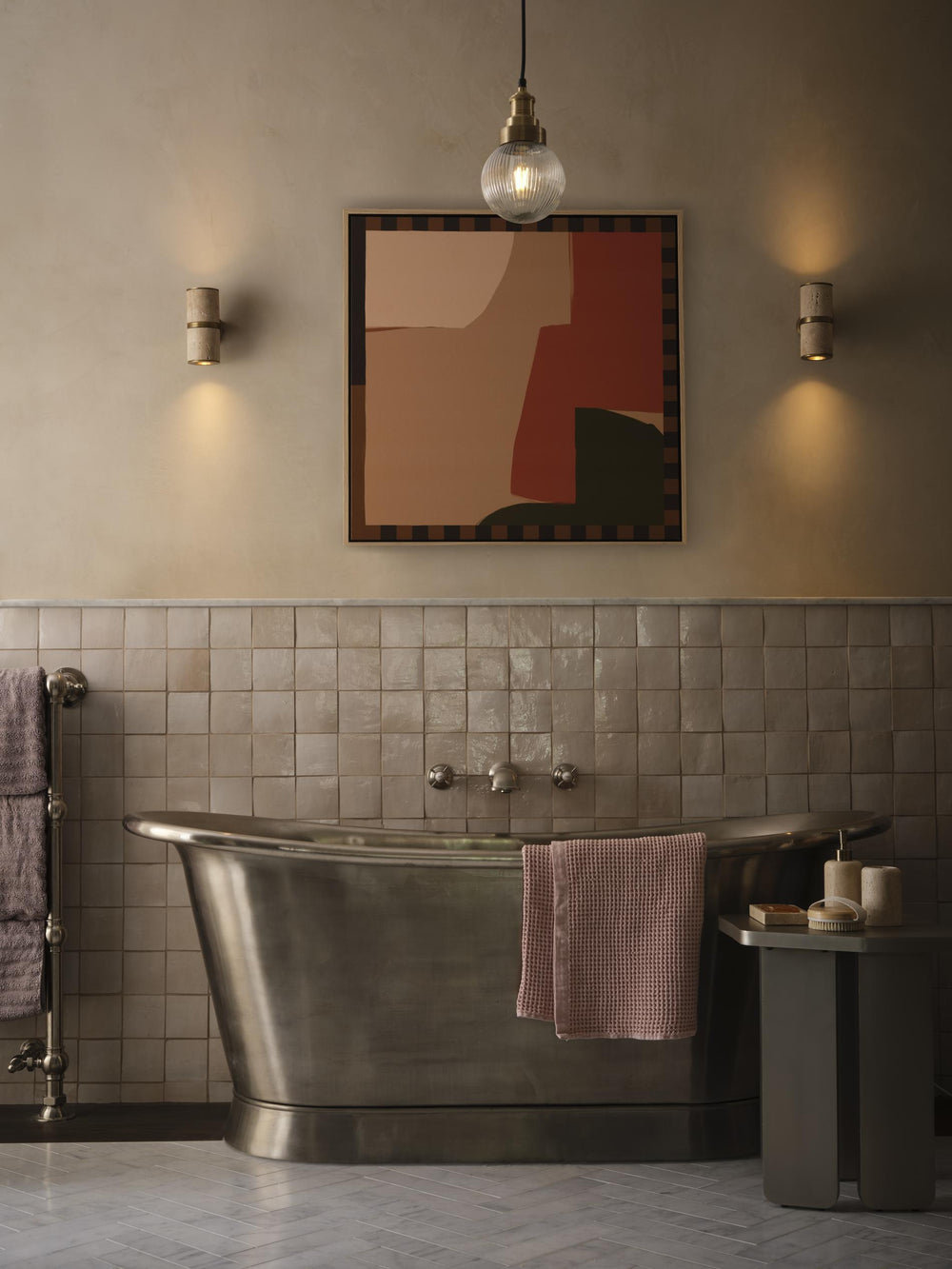 Travertine Outdoor & Bathroom Up Down Spot Light in Brass