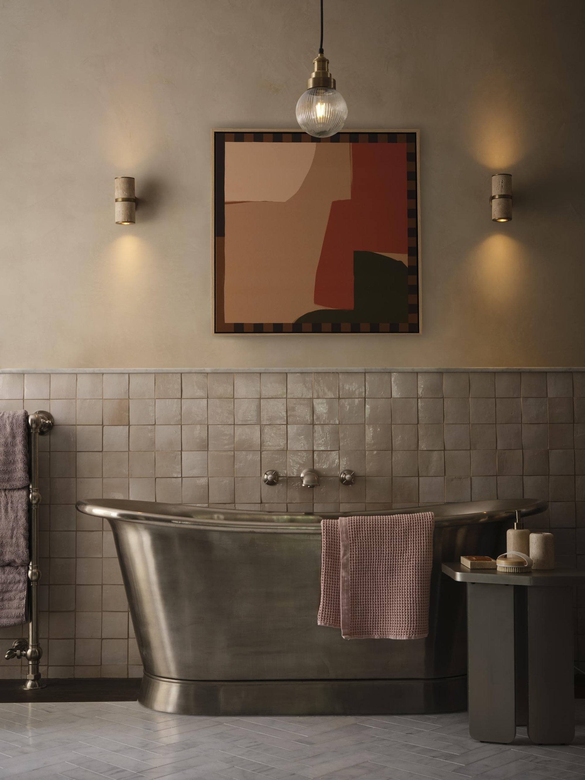 Travertine Outdoor & Bathroom Up Down Spot Light in Brass