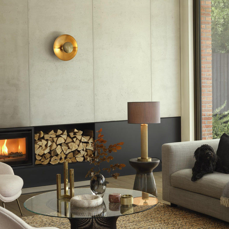 Brass Boston Round Metal Diffuser Wall Light Flush Mount  in 13 inch, Product code is BO-MD-WLFM13-B