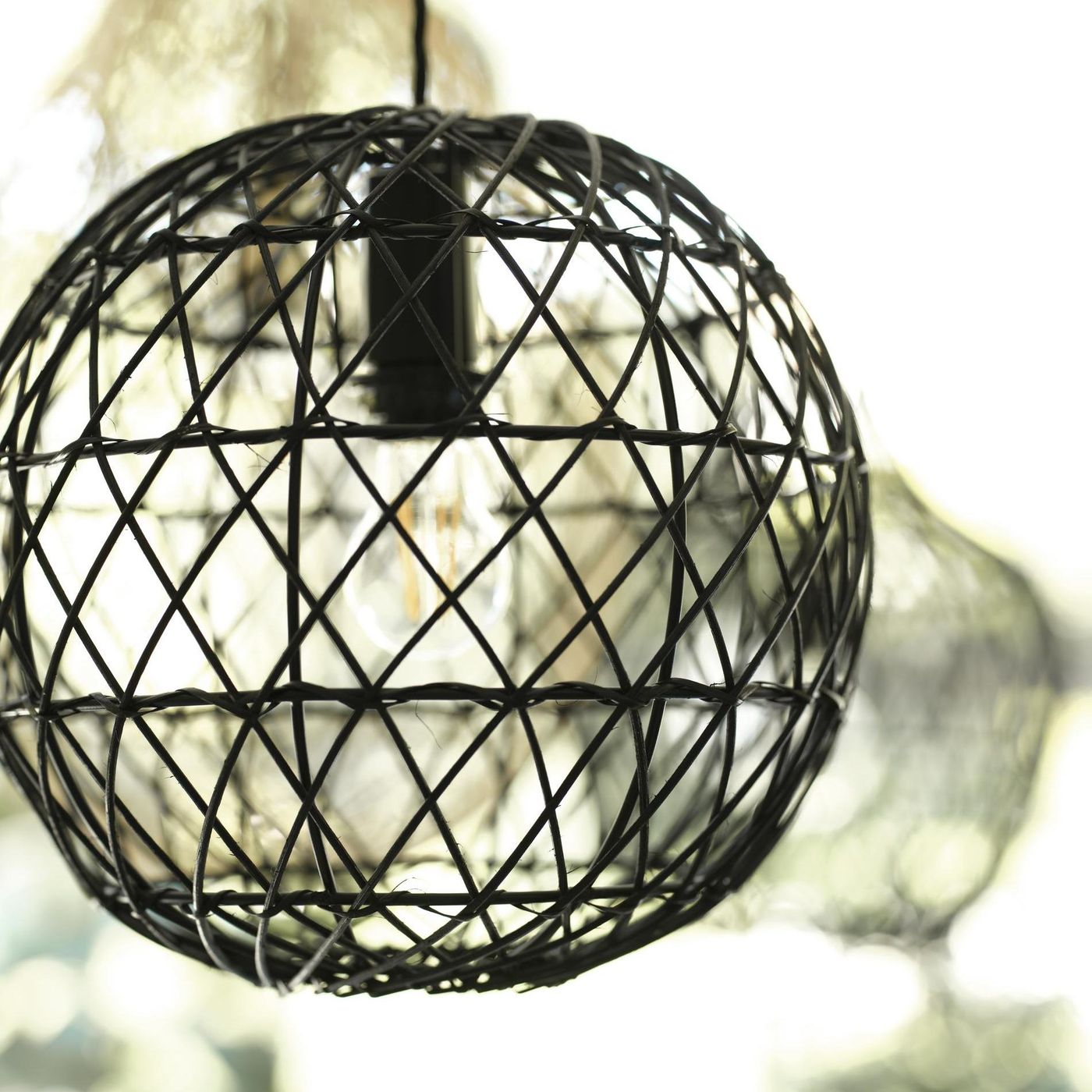 Black 12-Inch Pendant Lighting Globe Coastal CO-RA-GLP12-BK