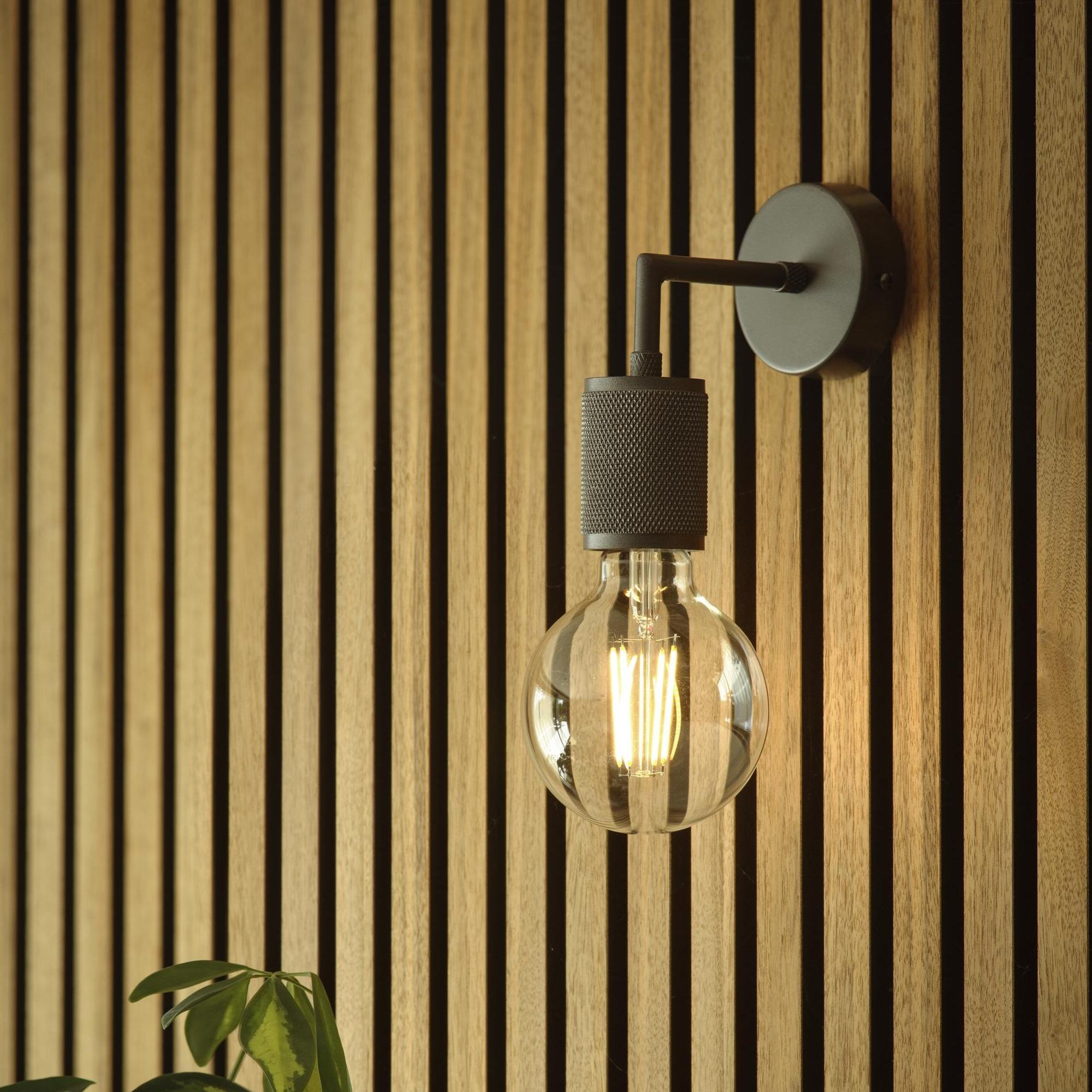 Pewter Knurled Edison Wall Light - Industville KN-EWL-P