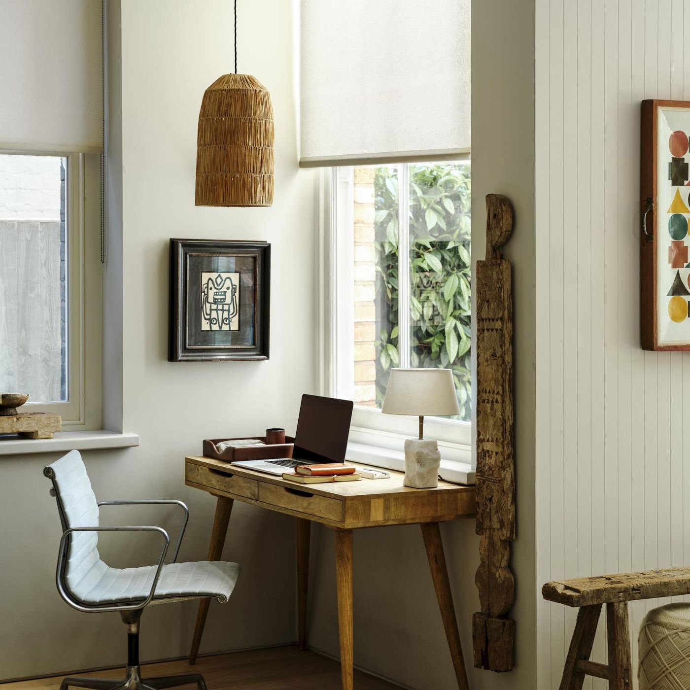 Raffia Ceiling Pendant Light - 10 inch - Cone - Natural