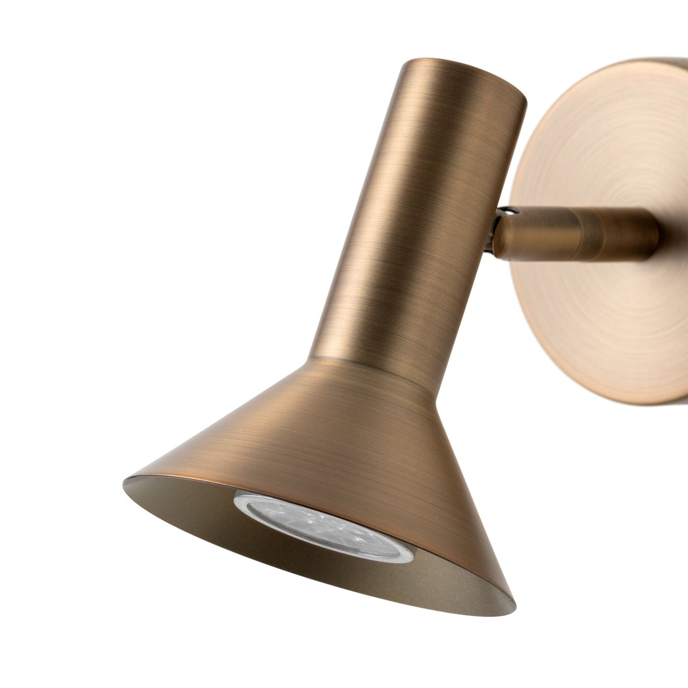 Kemble Spotlight in Brass close up of the shade
