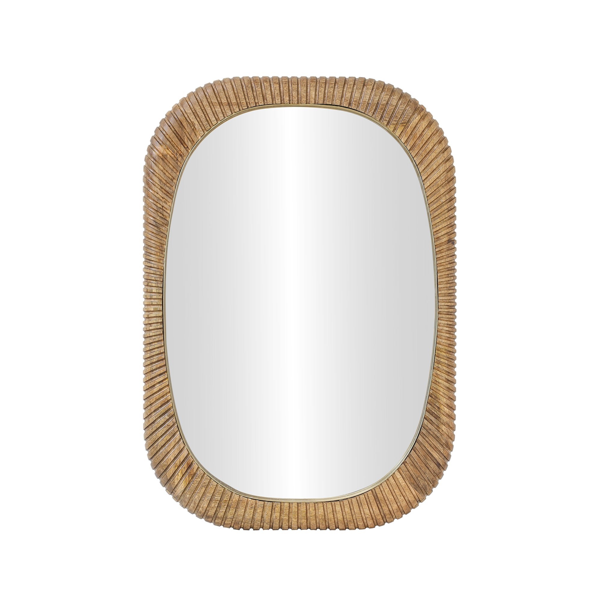 Kingham rectangular wall mirror with natural wooden frame, 22-inch
