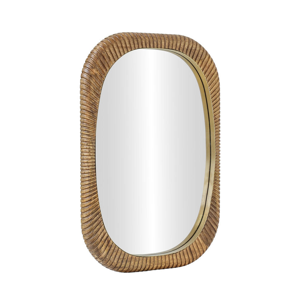 Kingham rectangular wall mirror with natural wooden frame, 22-inch