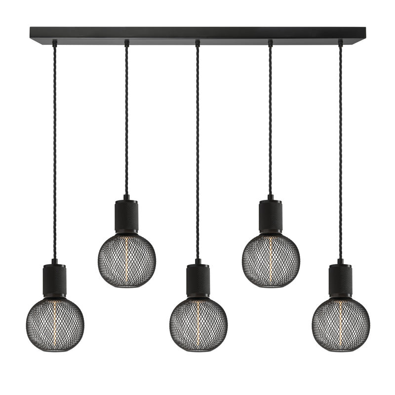Knurled Edison Cluster Lights - Wire - Black - Voucher Applicable - Industville Lighting UK