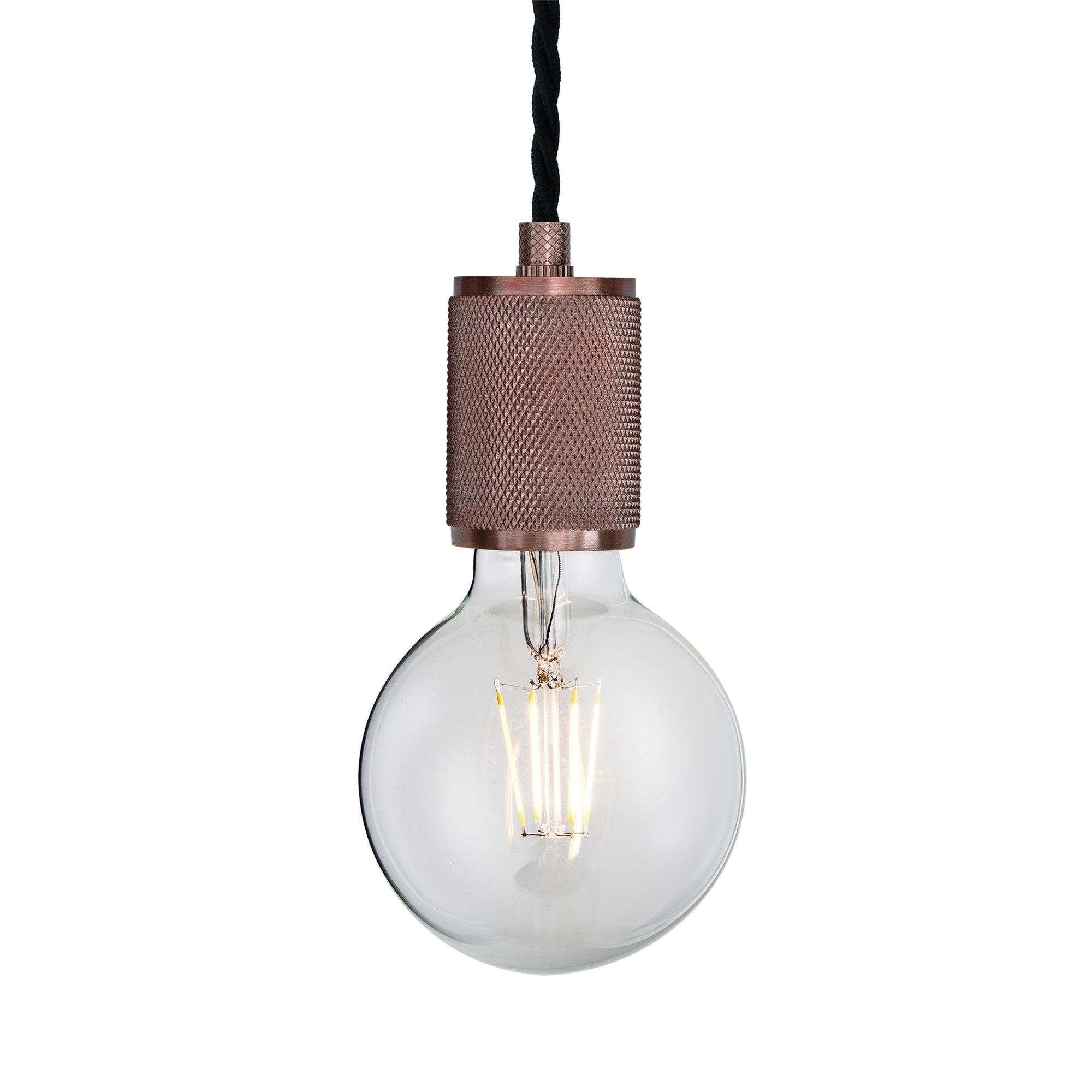 Bronze Knurled Edison Pendant Light with 1 Wire